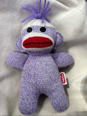 Schylling Purple Knit Sock Monkey Plush - Soft Purple Kids Toy